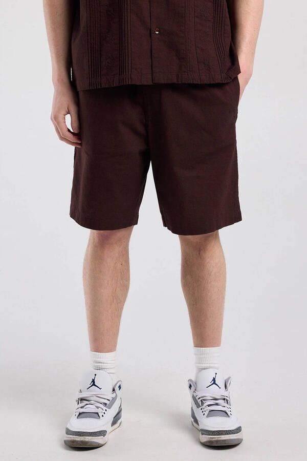 America Today linnen relaxed fit casual short bruin