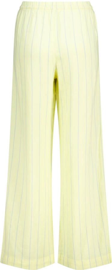 America Today linnen straight regular waist casual broek geel
