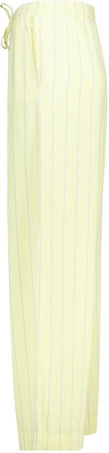 America Today linnen straight regular waist casual broek geel - Foto 3