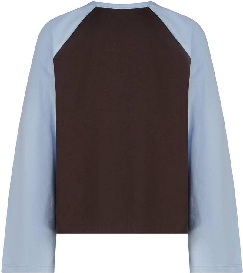 America Today longsleeve bruin lichtblauw - Foto 2
