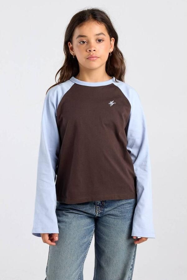 America Today longsleeve bruin lichtblauw