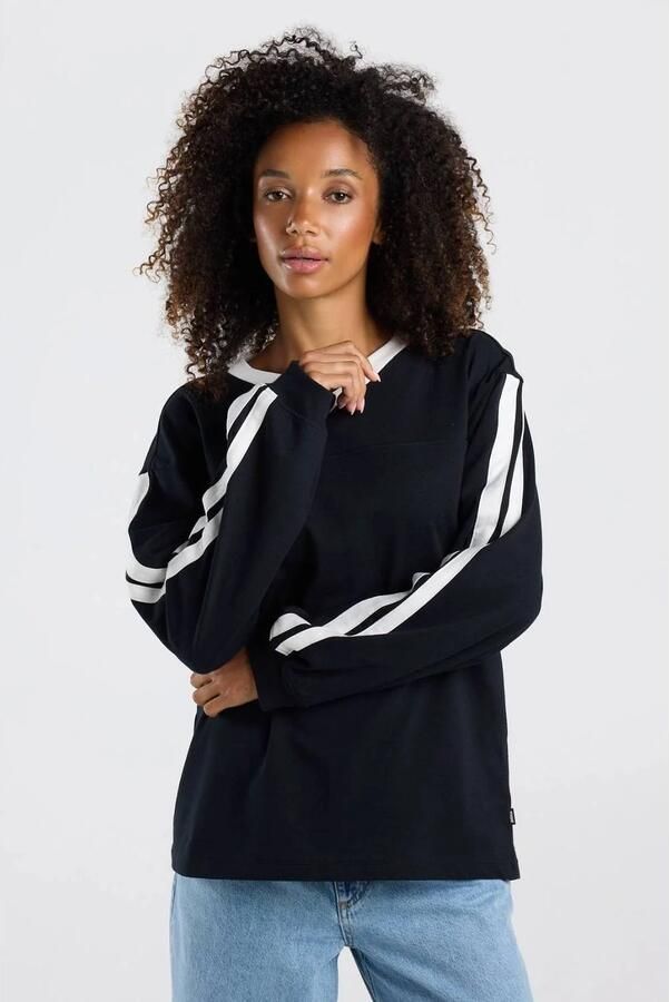 America Today longsleeve met backprint zwart wit