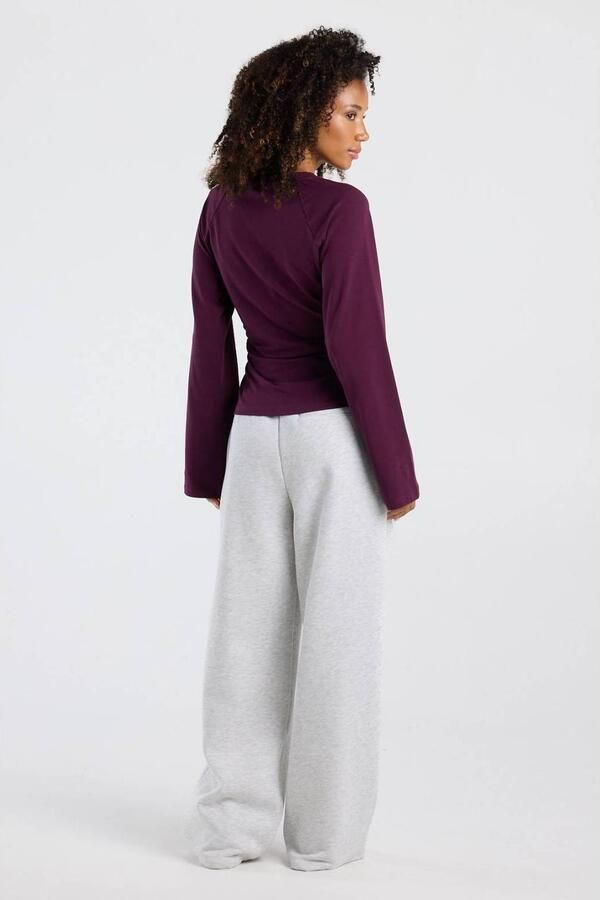 America Today longsleeve met plooien aubergine - Foto 2