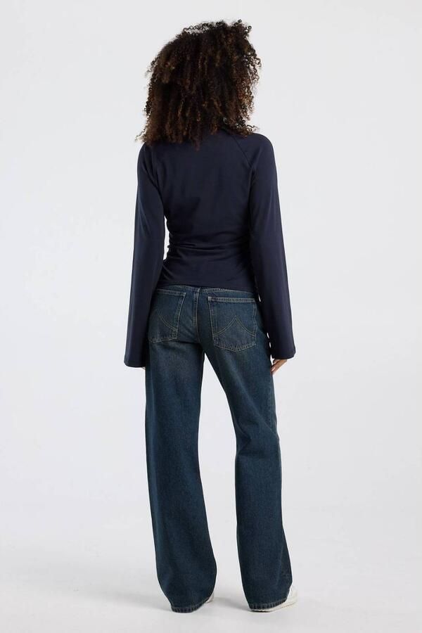 America Today longsleeve met plooien donkerblauw - Foto 3