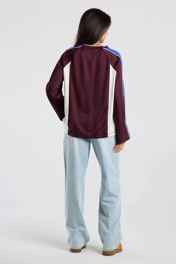 America Today longsleeve met print donkerrood - Foto 2