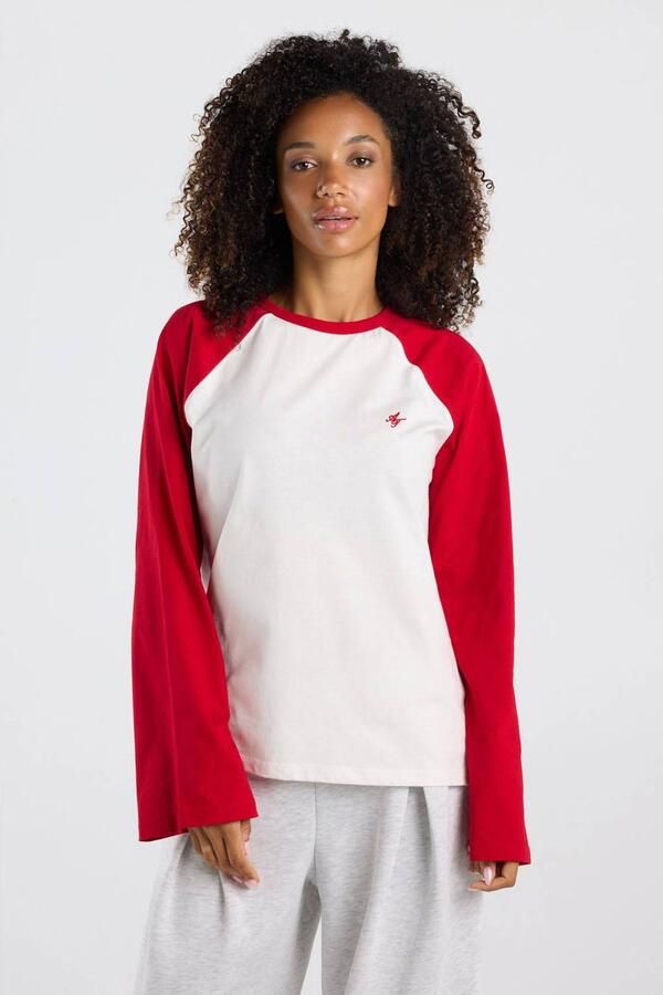 America Today longsleeve met print rood wit