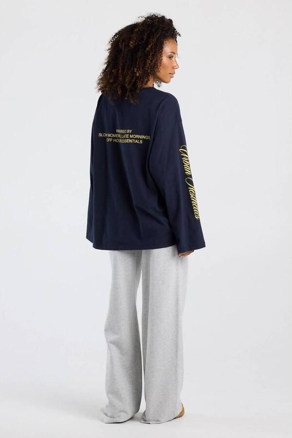 America Today longsleeve met tekst donkerblauw - Foto 3