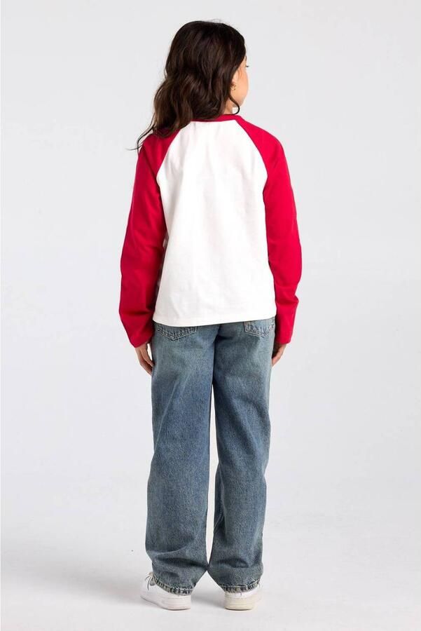 America Today longsleeve rood wit Meisjes Katoen Ronde hals Meerkleurig - Foto 3