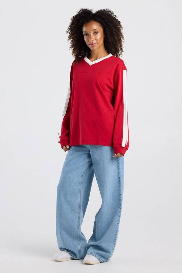 America Today longsleeve rood wit
