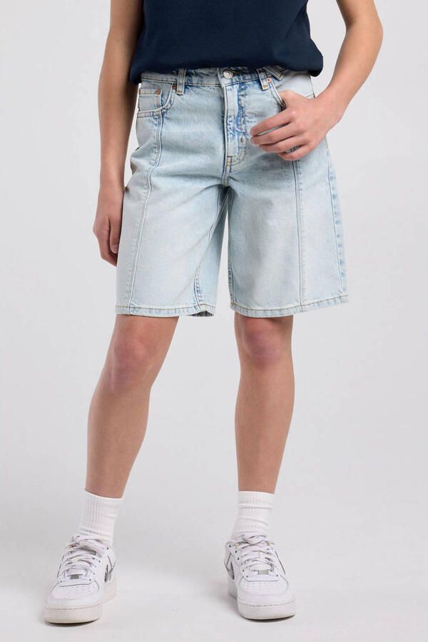 America Today loose fit denim short lichtblauw