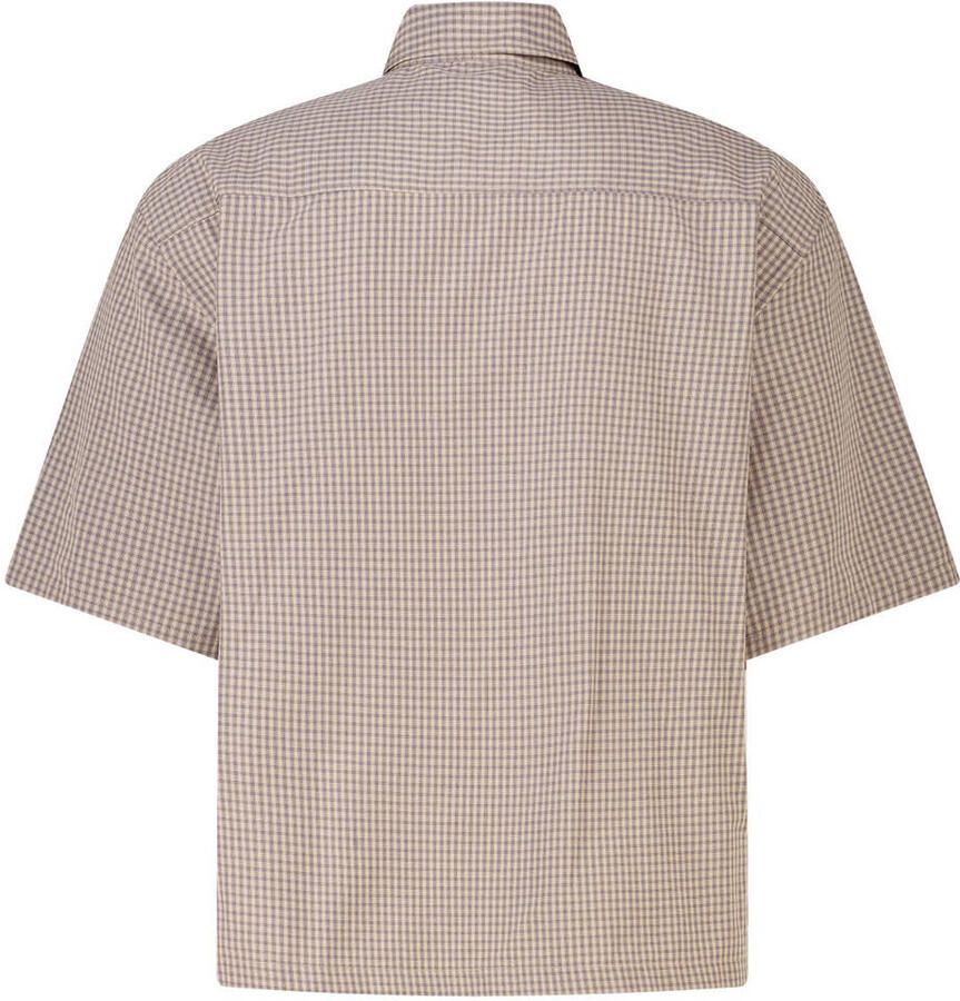America Today loose fit geruit casual overhemd bruin - Foto 2