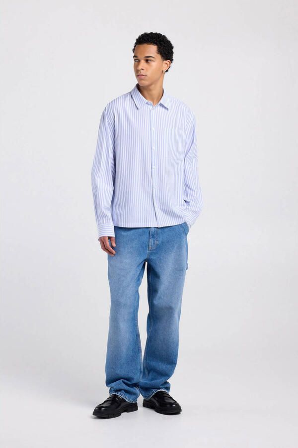 America Today loose gestreepte casual overhemd blauw - Foto 2