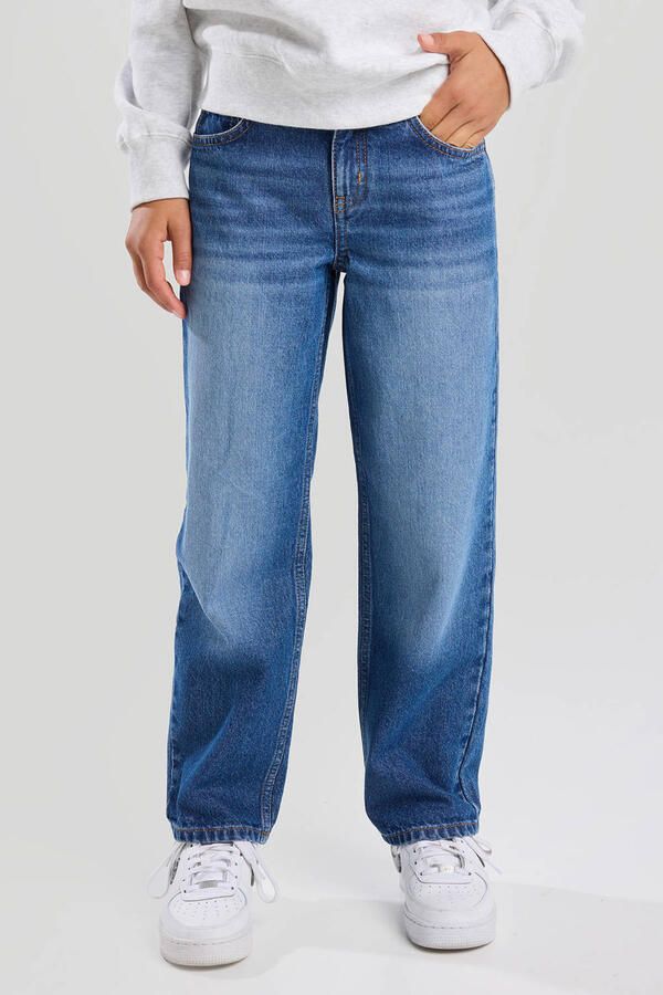 America Today low waist loose fit jeans medium blue denim