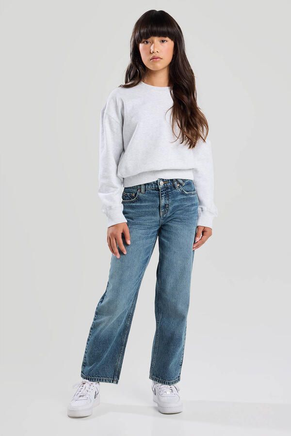 America Today low waist loose fit jeans medium blue denim