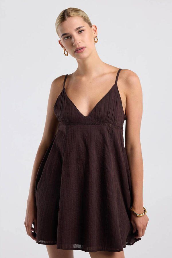 America Today mini jurk bruin - Foto 3