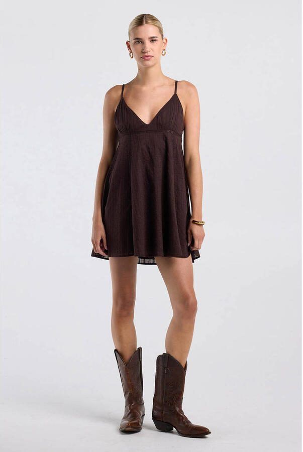 America Today mini jurk bruin - Foto 2