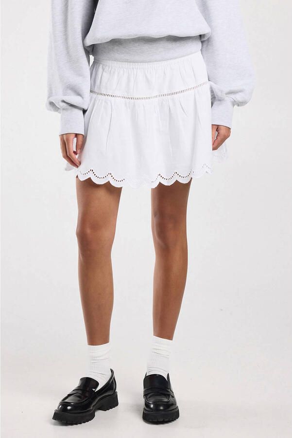America Today mini rok broderie ecru