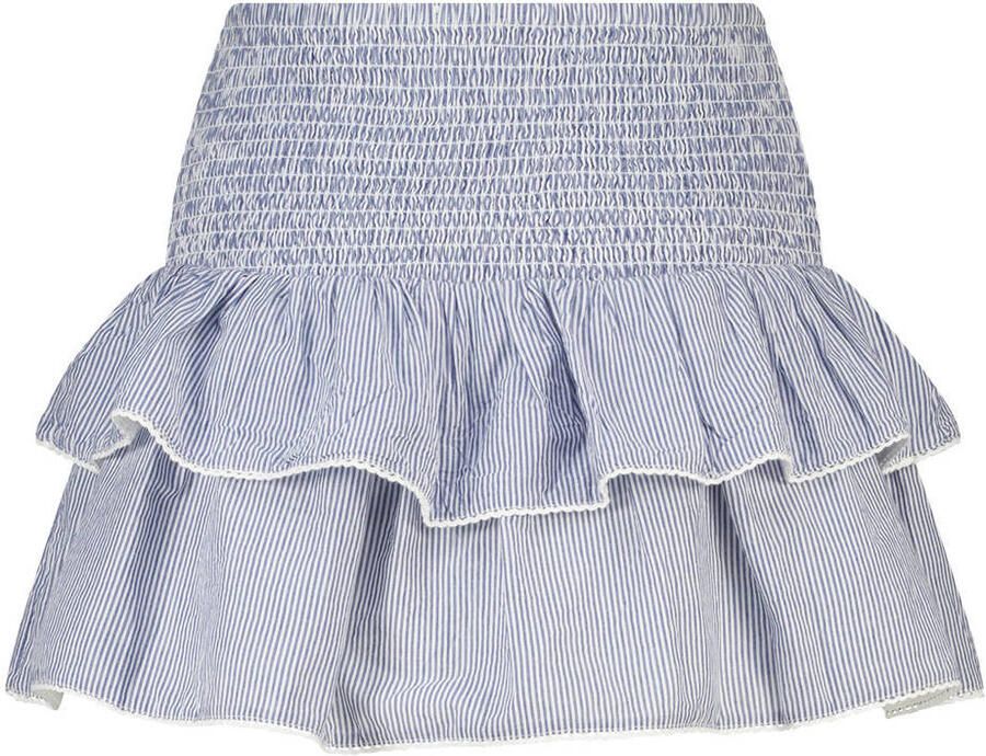America Today mini rok met ruches blauw - Foto 3