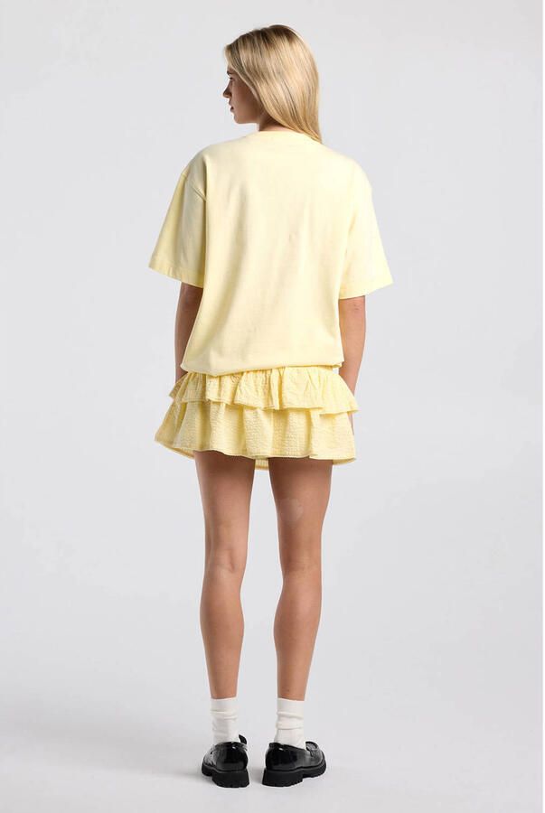 America Today mini rok met ruches geel - Foto 2