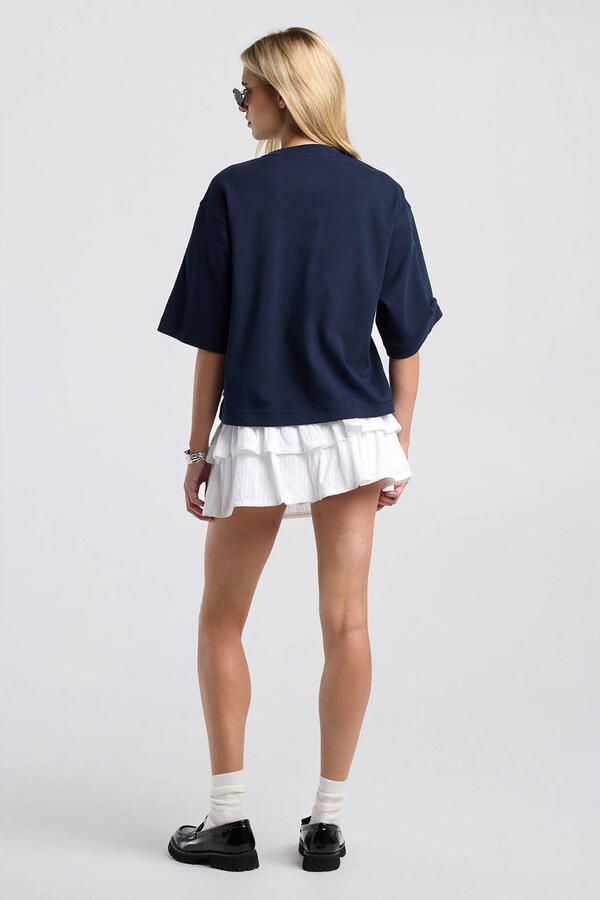 America Today mini rok met ruches wit - Foto 3