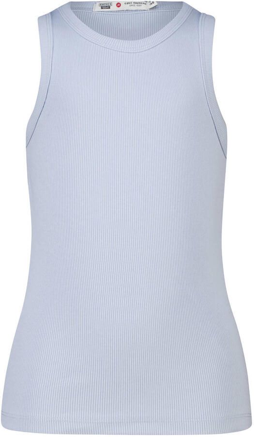 America Today mouwloze top blauw