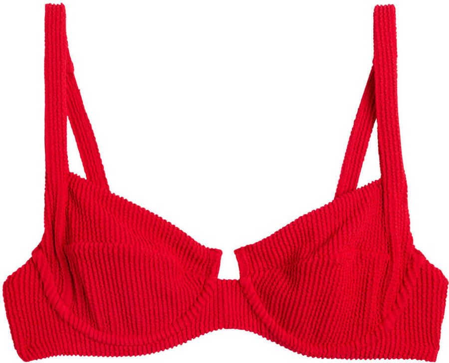 America Today niet-voorgevormde beugel bikinitop Agnes met textuur rood