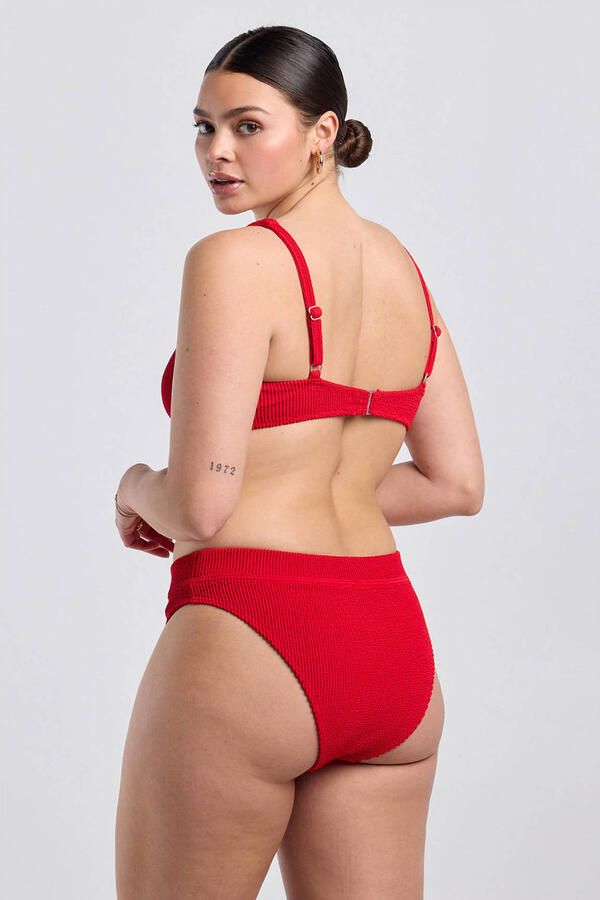 America Today niet-voorgevormde bikinitop Willow met textuur rood - Foto 3