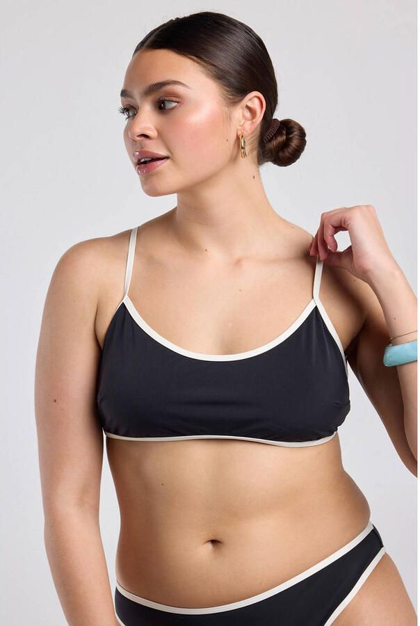America Today niet-voorgevormde crop bikinitop Winnie zwart wit - Foto 3