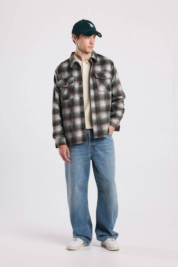 America Today overshirt met wol groen - Foto 2