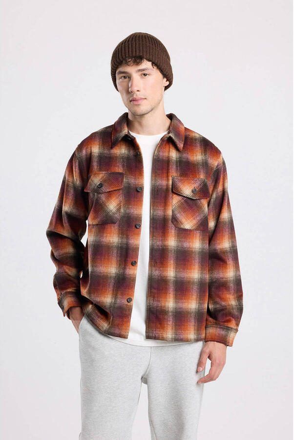 America Today overshirt met wol oranje