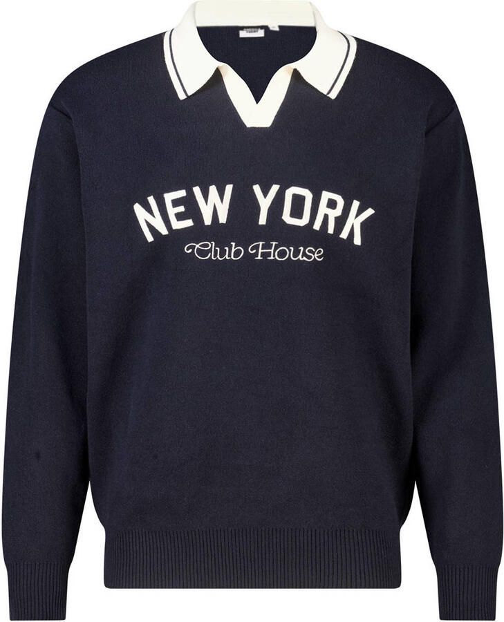 America Today oversized gebreide trui met borduursels midnight - Foto 2
