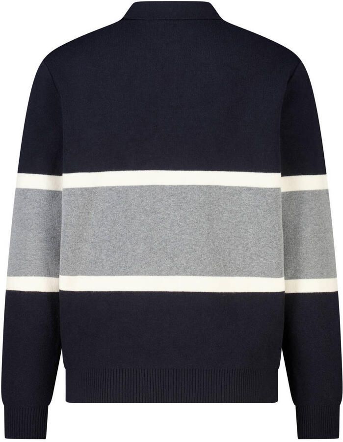 America Today oversized gestreepte gebreide trui donkerblauw - Foto 2