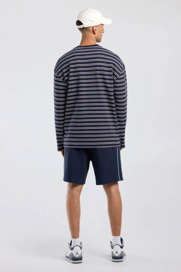 America Today oversized gestreepte longsleeve donkerblauw - Foto 2