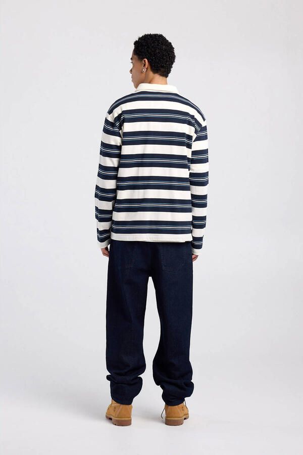 America Today oversized gestreepte polo wit - Foto 3
