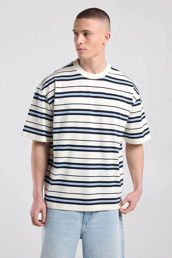 America Today oversized gestreepte T-shirt blauw wit