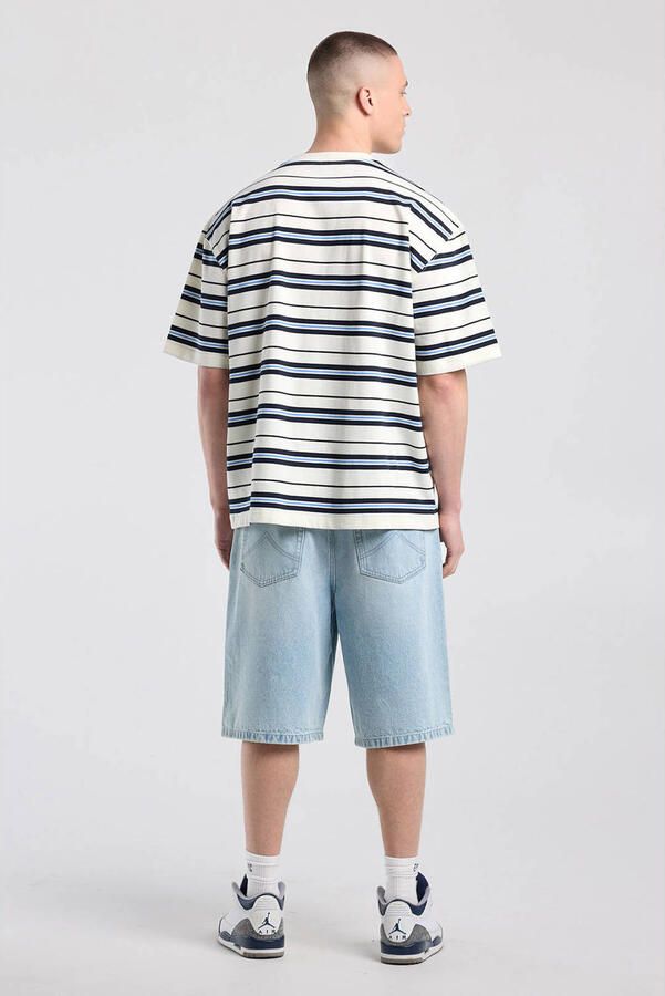 America Today oversized gestreepte T-shirt blauw wit - Foto 2