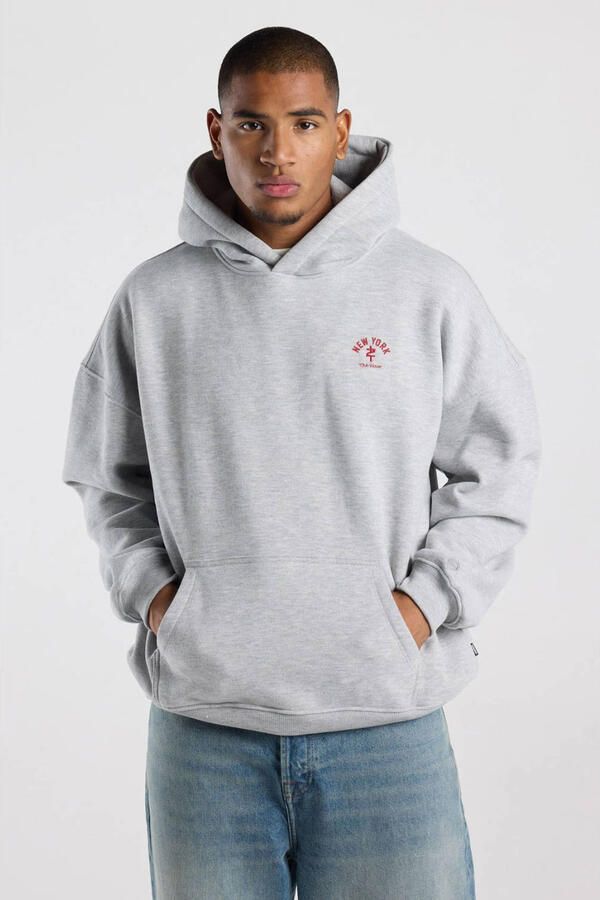 America Today oversized hoodie met backprint lichtgrijs