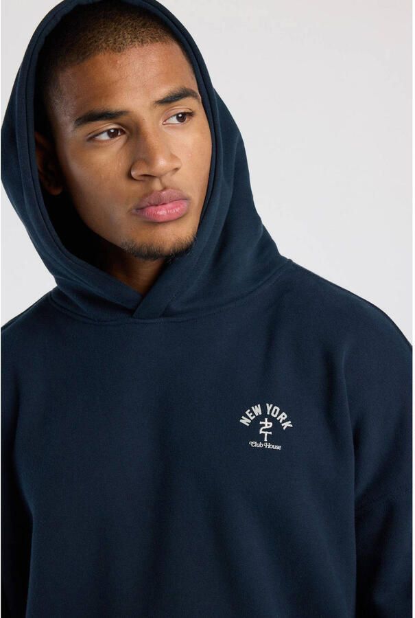 America Today oversized hoodie met borduursels en backprint donkerblauw - Foto 2