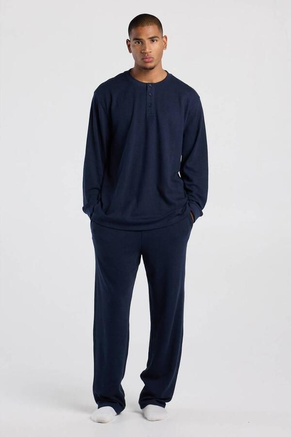 America Today oversized longsleeve met wafelstructuur dark blue - Foto 2