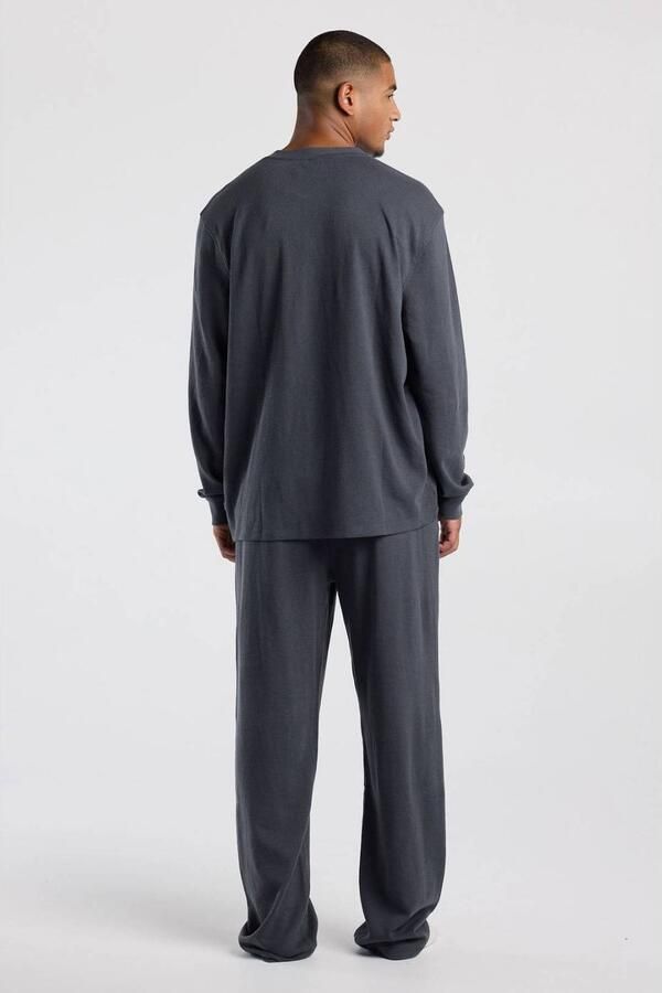 America Today oversized longsleeve met wafelstructuur grijs - Foto 2