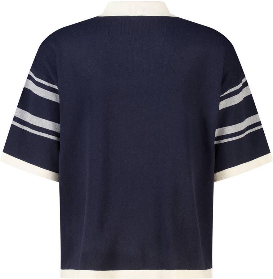 America Today oversized polo met print donkerblauw - Foto 2