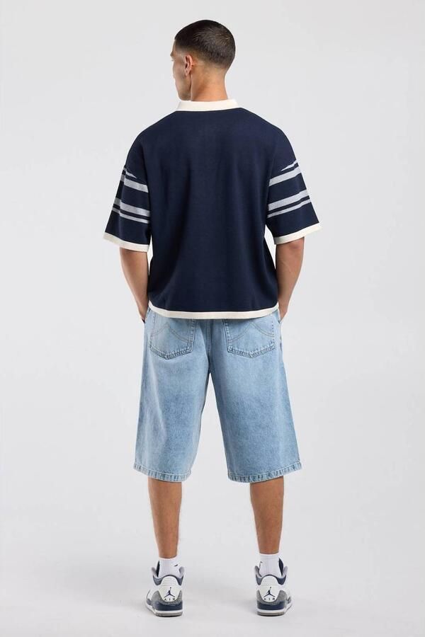 America Today oversized polo met print donkerblauw - Foto 2