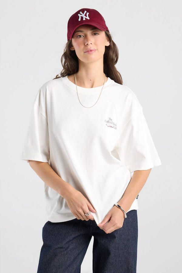 America Today oversized T-shirt met backprint en tekst ecru