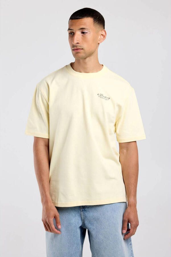 America Today oversized T-shirt met backprint lichtgeel