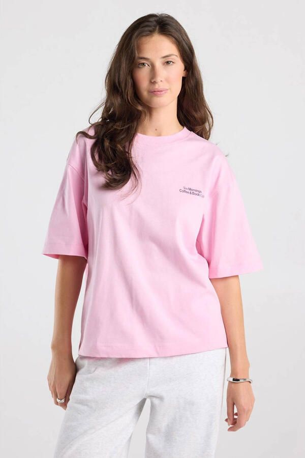 America Today oversized T-shirt met backprint roze
