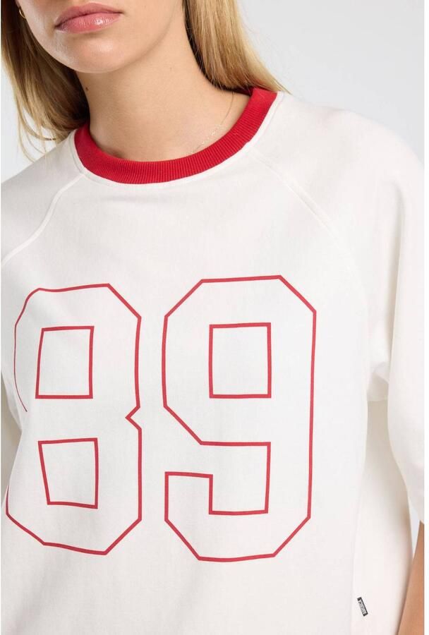 America Today oversized T-shirt met print ecru rood - Foto 2