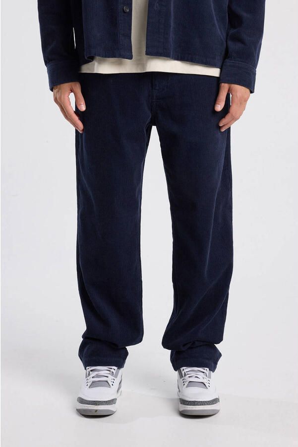 America Today Peta corduroy relaxed casual broek blauw