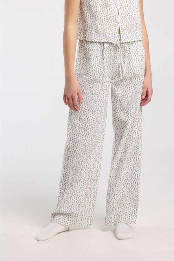 America Today pyjamabroek ecru blauw