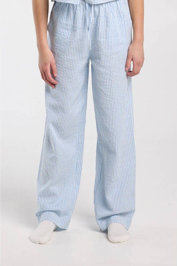 America Today pyjamabroek gestreept blauw wit
