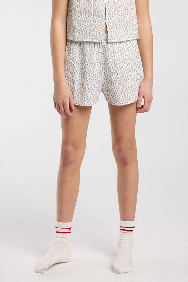 America Today pyjamashort ecru blauw